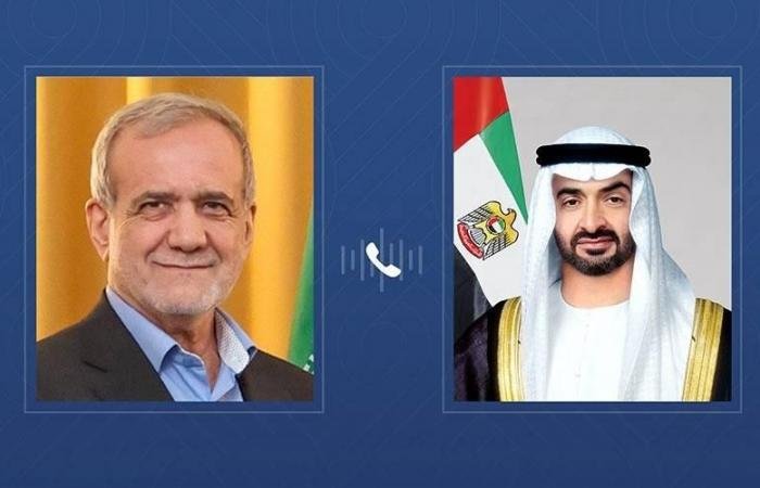 الامارات الان | محمد بن زايد لبزشكيان: الإمارات تدعم كل ما يعزز أمن المنطقة واستقرارها | عيون الجزيرة الامارات