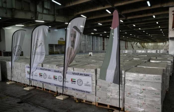 الامارات الان | سفينة «صقر الإنسانية» تصل ميناء العريش محمّلة بـ4000 طن مساعدات لغزة (فيديو) | عيون الجزيرة الامارات