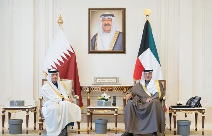 أخبار الكويت | سمو ولي العهد يستقبل رئيس الوزراء القطري بمناسبة زيارته الرسمية للكويت | عيون الجزيرة الكويت