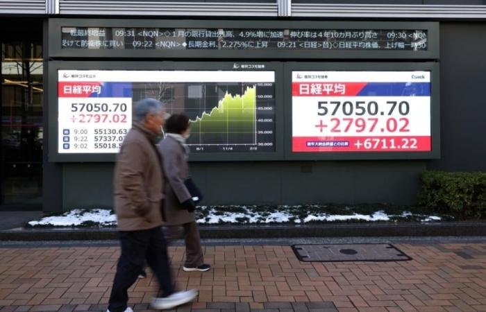 نيكاي الياباني يحتفل بفوز تاكايتشي ويحلق فوق 57 ألف نقطة للمرة الأولى