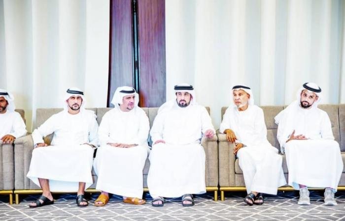 الامارات الان | أحمد بن محمد وأحمد بن سعود والشيوخ يعزون في وفاة عبدالمجيد صديقي | عيون الجزيرة الامارات