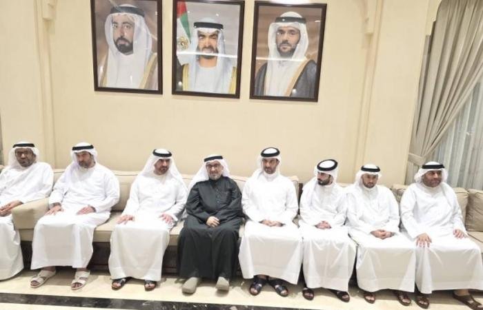 الامارات الان | عبدالله بن سالم وسلطان بن أحمد والشيوخ يعزون في وفاة أحمد المطروشي | عيون الجزيرة الامارات