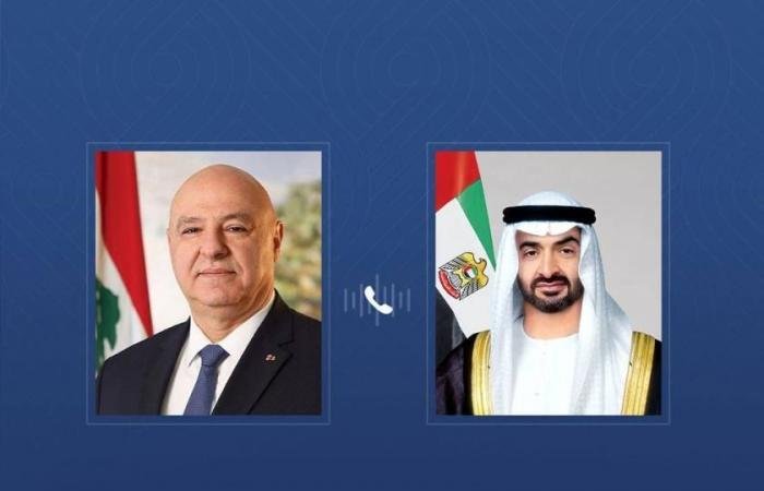 الامارات الان | محمد بن زايد والرئيس اللبناني يؤكدان ضرورة وقف التصعيد في المنطقة | عيون الجزيرة الامارات