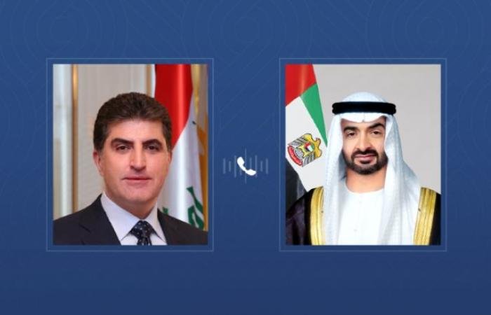الامارات الان | محمد بن زايد ورئيس كردستان العراق يبحثان الاعتداءات الإيرانية السافرة | عيون الجزيرة الامارات