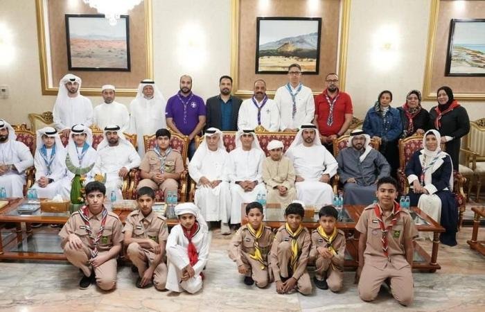 الامارات الان | سالم بن سلطان يستقبل كشافة رأس الخيمة | عيون الجزيرة الامارات