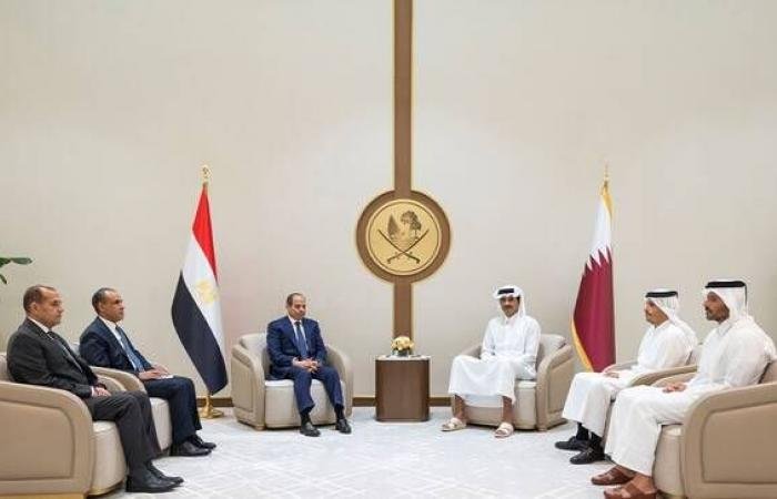 السيسي وأمير قطر يؤكدان رفض توسيع دائرة الصراع في المنطقة