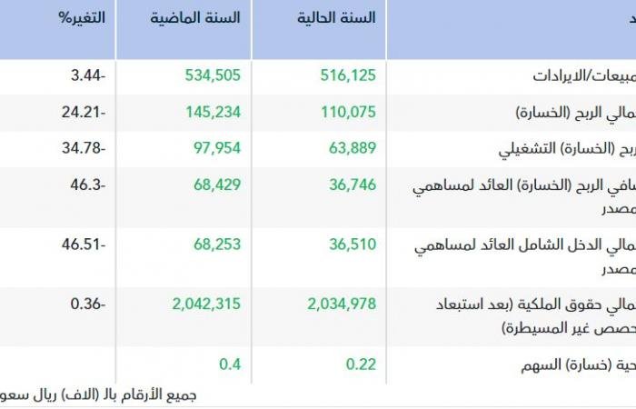 أرباح "أسمنت نجران" تتراجع 46% في 2025 بضغط أسعار البيع وتكلفة الإنتاج