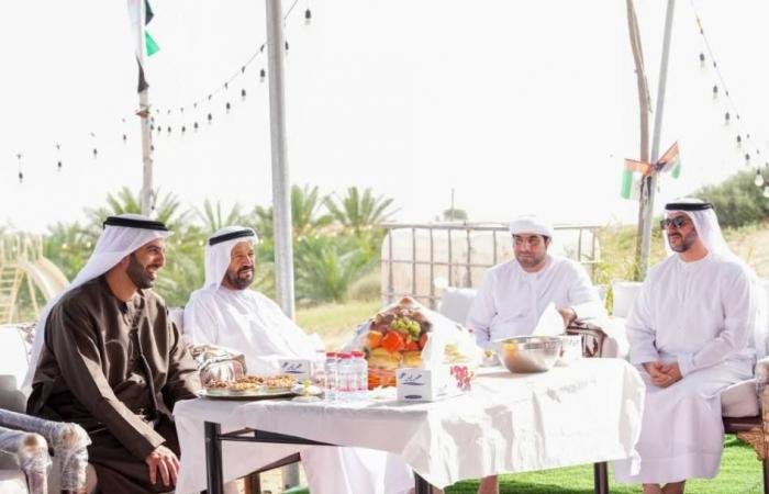 الامارات الان | محمد بن سعود يزور حمد النعيمي بمنطقة السوان | عيون الجزيرة الامارات